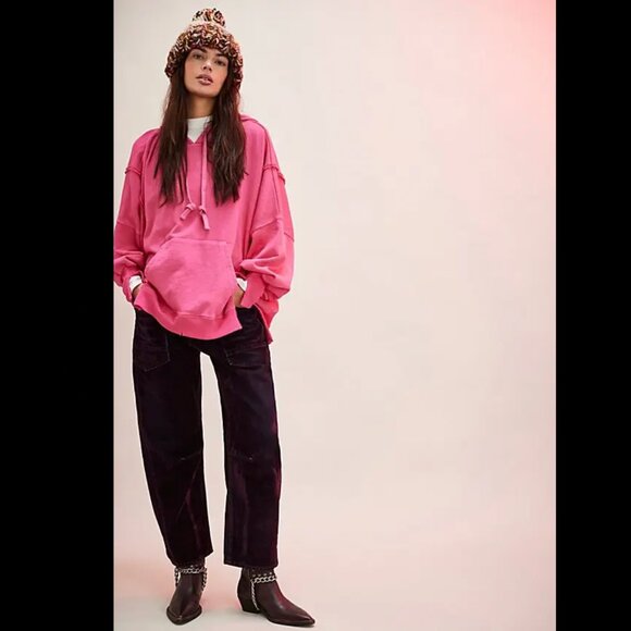 Free People We The Free Camden Hoodie Pullover - PINK BLAZE - Picture 6 of 12